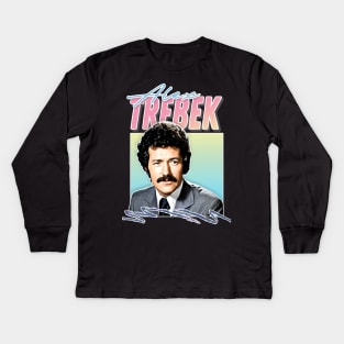 Alex Trebek / Retro Vintage Aesthetic Fan Design Kids Long Sleeve T-Shirt